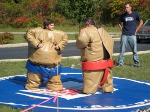 Eric Leveque (left) trying to work off the freshman fifteen with Charles Coats