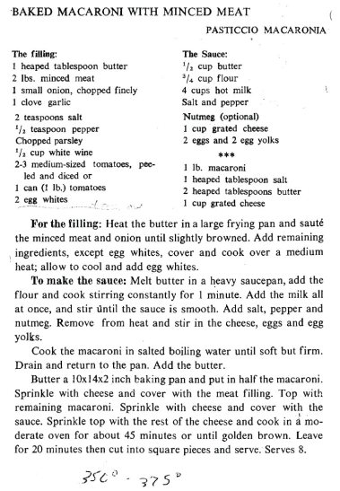 classic pastitsio recipe